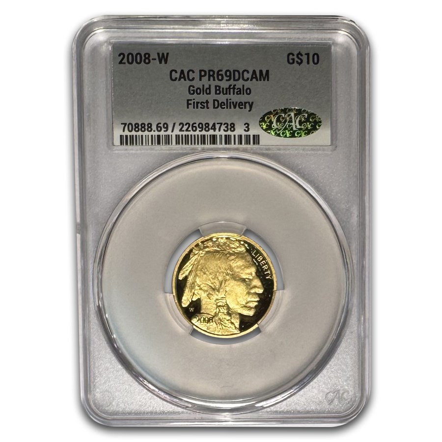 2008-W 1/4 oz Proof Gold Buffalo PR-69 CACG (First Delivery)