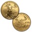 2008-W 4-Coin Burnished American Gold Eagle Set (w/Box & COA)