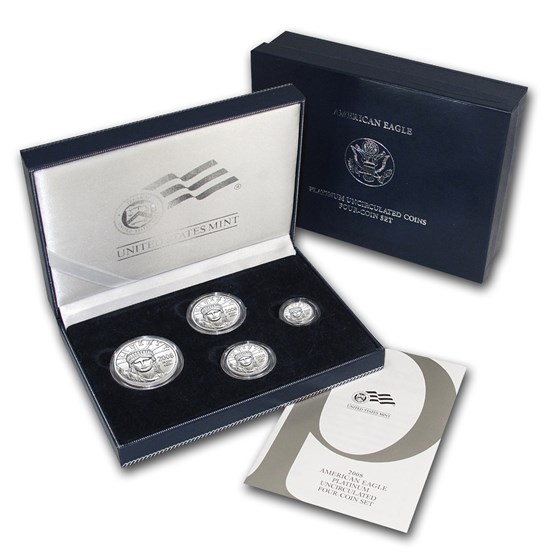 2008-W 4-Coin Burnished American Platinum Eagle Set (w/Box & COA) 2008-W 4-Coin Burnished American Platinum Eagle Set (w/Box & COA)