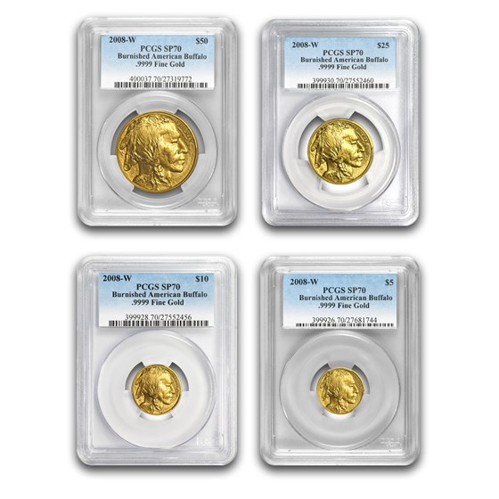 2008-W 4-Coin Gold Buffalo Set SP/MS-70 PCGS 2008-W 4-Coin Gold Buffalo Set SP/MS-70 PCGS