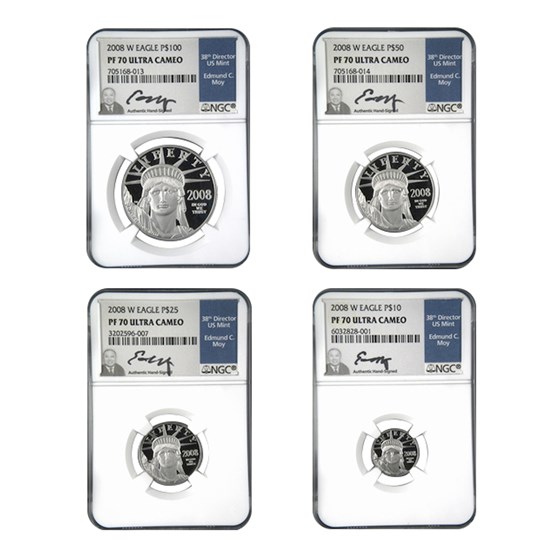 2008-W 4-Coin Proof American Platinum Eagle Set PF-70 NGC (Moy)
