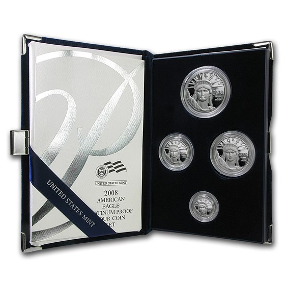 2008-W 4-Coin Proof American Platinum Eagle Set (w/Box & COA)