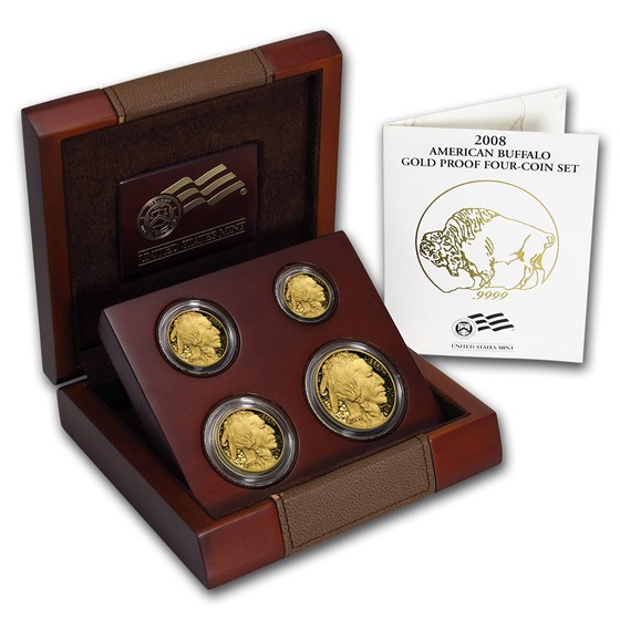 2008-W 4-Coin Proof Gold Buffalo Set (w/Box & COA) 2008-W 4-Coin Proof Gold Buffalo Set (w/Box & COA)