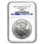 2008-W Burnished American Silver Eagle MS-69 NGC (ER, Rev '07)