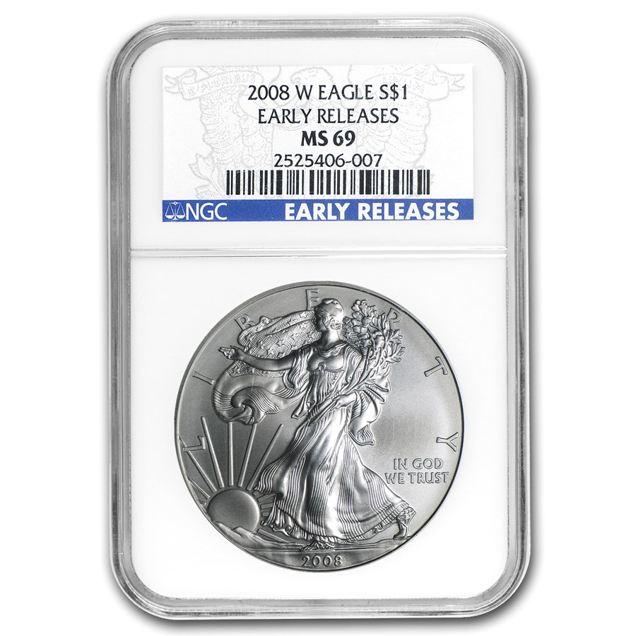 2008-W Burnished American Silver Eagle MS-69 NGC (ER)