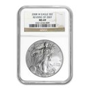 2008-W Burnished American Silver Eagle MS-69 NGC (Rev '07)