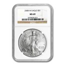 2008-W Burnished American Silver Eagle MS-69 NGC 2008-W Burnished American Silver Eagle MS-69 NGC