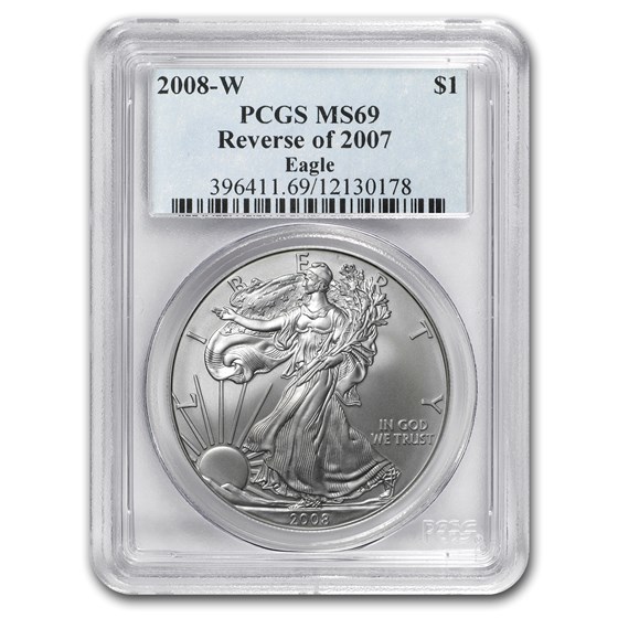 2008-W Burnished American Silver Eagle SP/MS-69 PCGS (Rev '07) 2008-W Burnished American Silver Eagle SP/MS-69 PCGS (Rev '07)