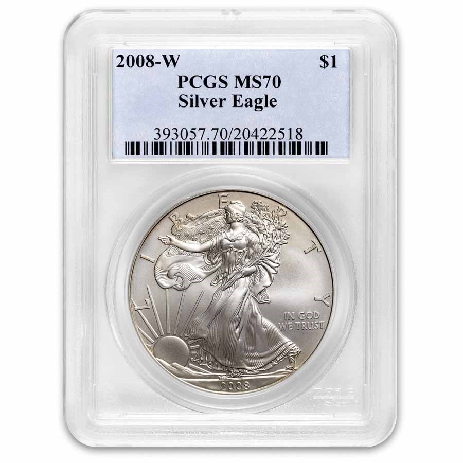 2008-W Burnished American Silver Eagle SP/MS-70 PCGS