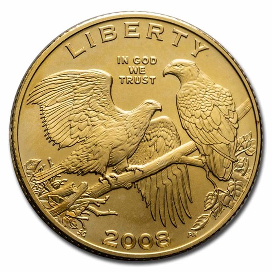 2008-W Gold $5 Commem Bald Eagle BU (Capsule Only)