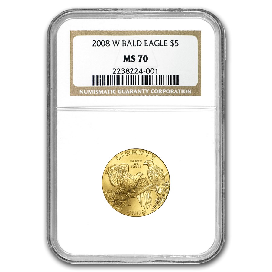 2008-W Gold $5 Commem Bald Eagle MS-70 NGC