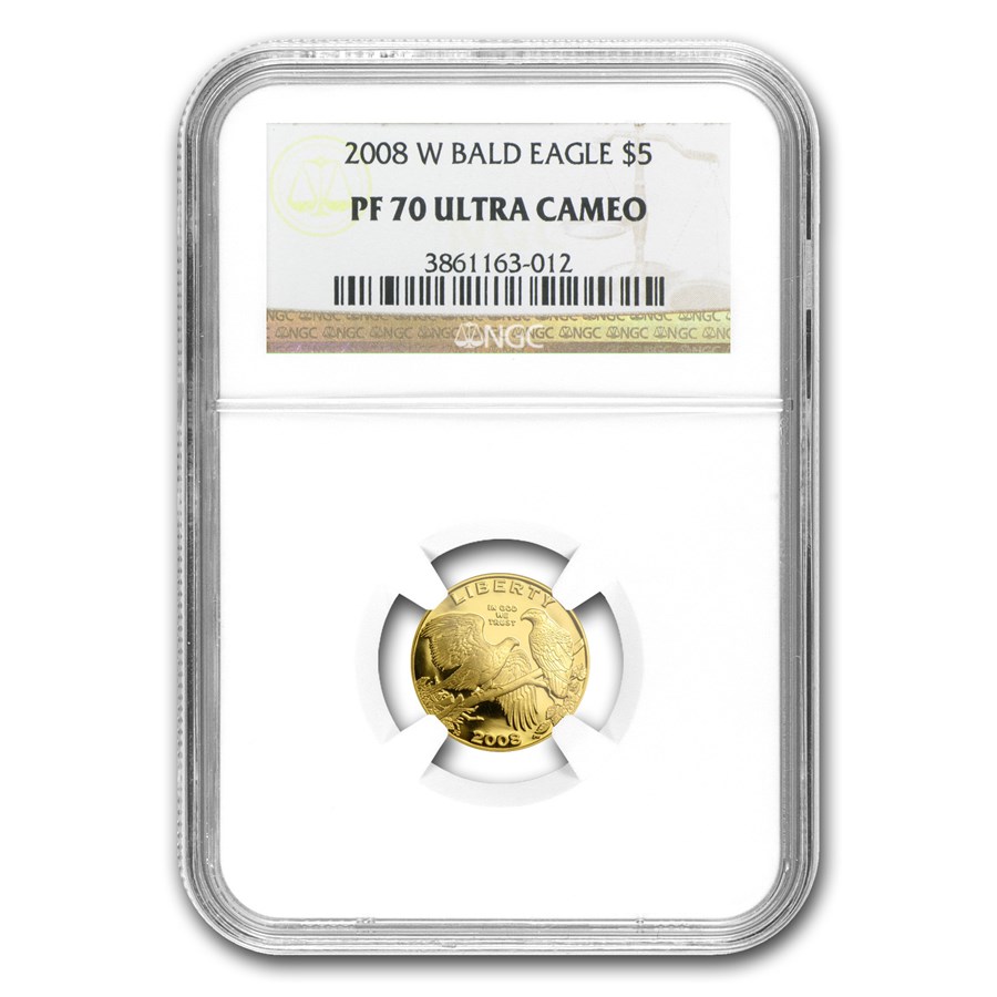 2008-W Gold $5 Commem Bald Eagle PF-70 NGC