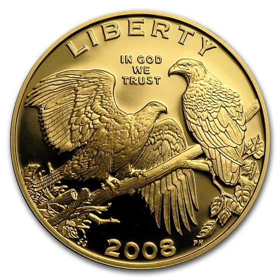 2008-W Gold $5 Commem Bald Eagle Proof (Capsule Only)