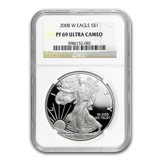 2008-W Proof American Silver Eagle PF-69 NGC 2008-W Proof American Silver Eagle PF-69 NGC
