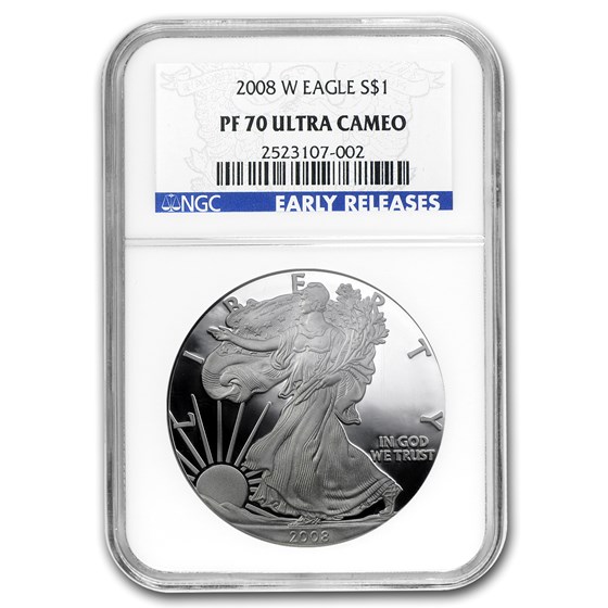 2008-W Proof American Silver Eagle PF-70 NGC (ER) 2008-W Proof American Silver Eagle PF-70 NGC (ER)