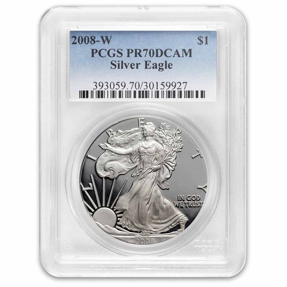 2008-W Proof American Silver Eagle PR-70 PCGS 2008-W Proof American Silver Eagle PR-70 PCGS