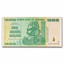 2008 Zimbabwe 1 Billion Dollars Trees Elephant Avg Circ