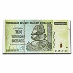 2008 Zimbabwe 10 Trillion Dollars Two Towers Avg Circ