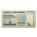 2008 Zimbabwe 100 Billion Dollars Giraffe Grain Elevators Unc