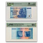 2008 Zimbabwe 100 Trillion Dollars CU-64 EPQ PMG (Printing Error)