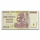 2008 Zimbabwe 200 Million Dollars Building Statue Avg Circ