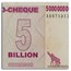 2008 Zimbabwe 5 Billion Dollars Giraffe Grain Elevators Avg Circ