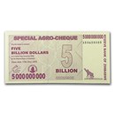 2008 Zimbabwe 5 Billion Dollars Giraffe Grain Elevators Unc