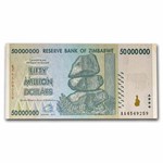 2008 Zimbabwe 50 Million Dollars Water Buffalo Fort Avg Circ