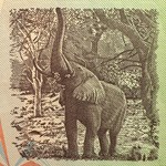 2008 Zimbabwe 50 Trillion Dollars Rock Formation Dam Elephant Unc