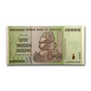 2008 Zimbabwe 50 Trillion Dollars Rock Formation Dam Elephant Unc