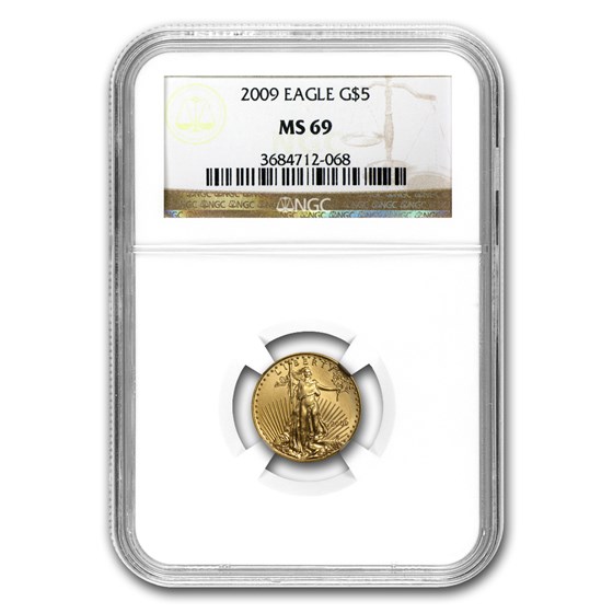 2009 1/10 oz American Gold Eagle MS-69 NGC 2009 1/10 oz American Gold Eagle MS-69 NGC