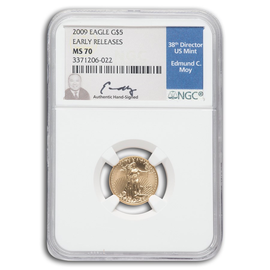 2009 1/10 oz American Gold Eagle MS-70 NGC (ER, Moy)