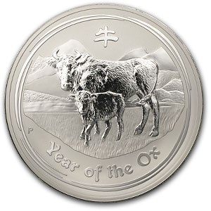 2009 1 kilo Year of the Ox Silver Coin (Light Abrasions) 2009 1 kilo Year of the Ox Silver Coin (Light Abrasions)
