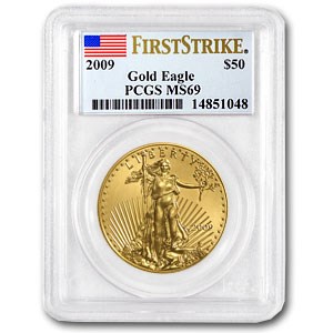 2009 1 oz American Gold Eagle MS-69 PCGS (FS) 2009 1 oz American Gold Eagle MS-69 PCGS (FS)