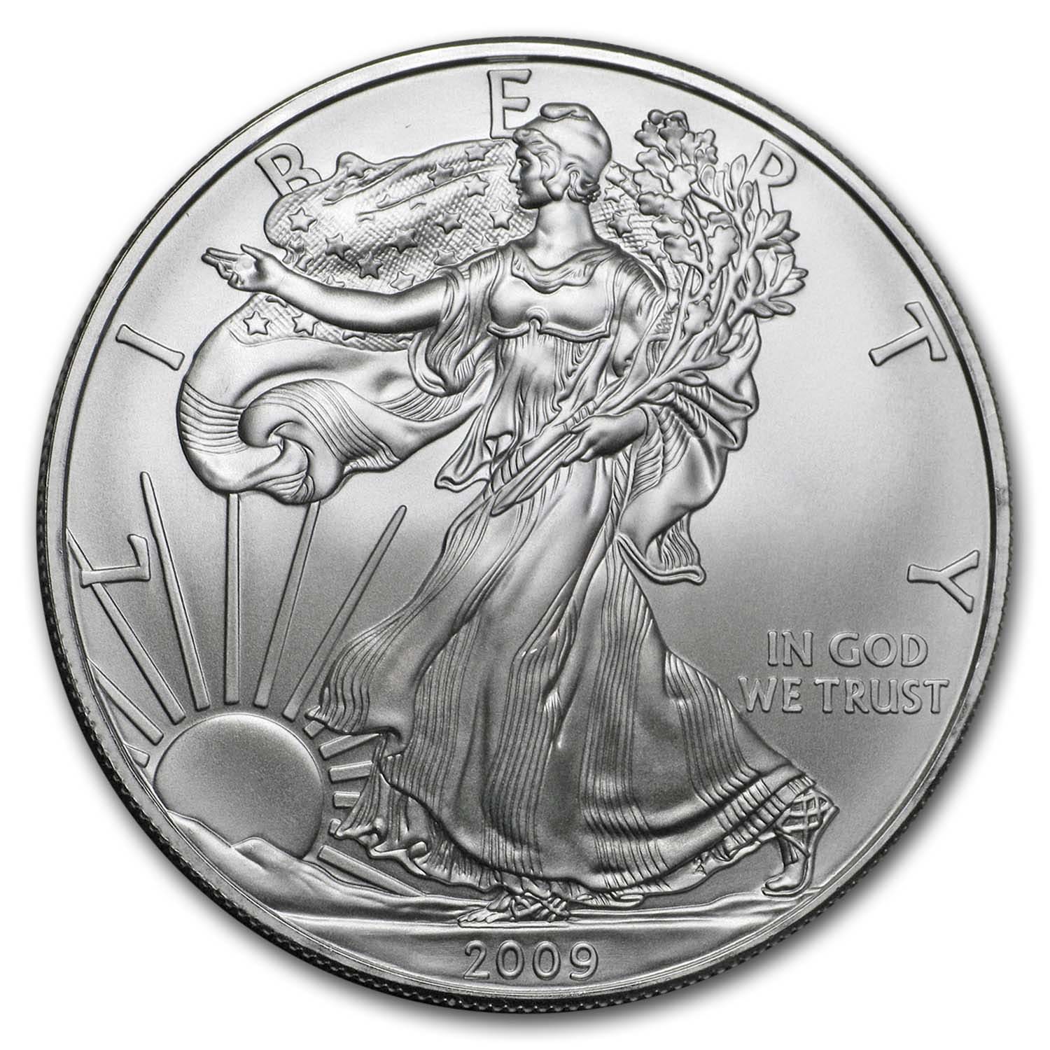 2009 American Silver Eagle 1 oz .999 Fine Silver Dollar 