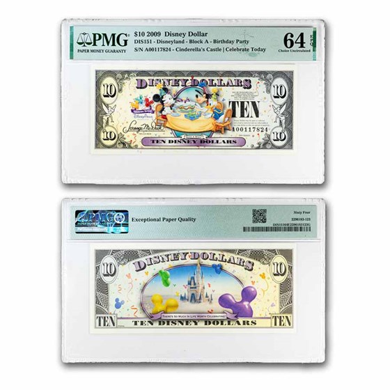 2009 $10.00 (A) Celebration Party CU-64 EPQ PMG (DIS#151)