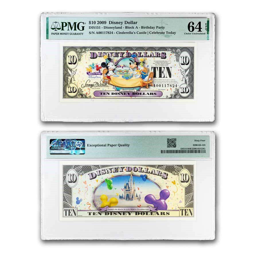 2009 $10.00 (A) Celebration Party CU-64 EPQ PMG (DIS#151)