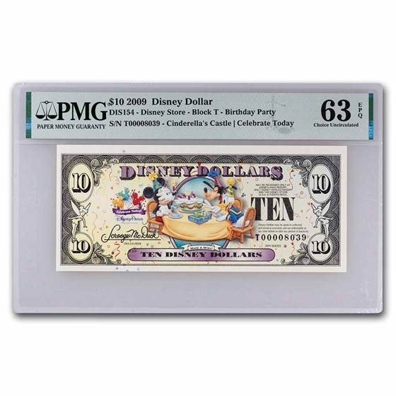 2009 $10.00 (T) Celebration Party CU-63 EPQ PMG (DIS#154) 2009 $10.00 (T) Celebration Party CU-63 EPQ PMG (DIS#154)