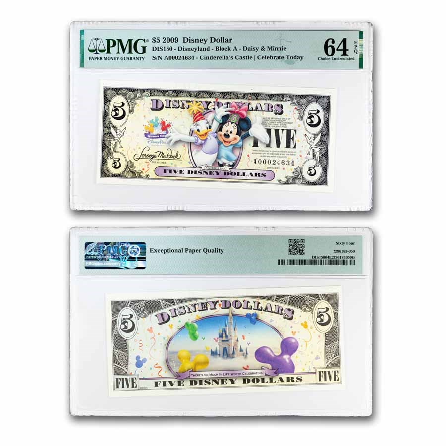 2009 $5.00 (A) Daisy & Minnie CU-64 EPQ PMG (DIS#150)