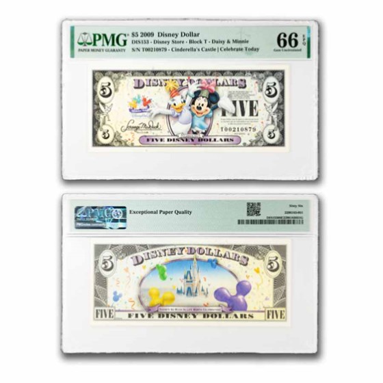 2009 $5.00 (T) Daisy & Minnie CU-66 EPQ PMG (DIS#153)