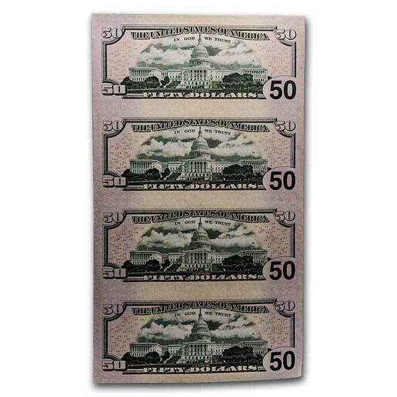 Buy 2009 $50 FRN CU 4 Note Uncut Sheet | APMEX