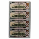 2009-A (F-Atlanta) $100 FRN CU (Fr#2187-F) 4 Note Uncut Sheet