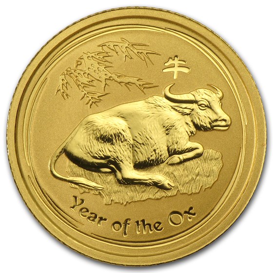2009 Australia 1/10 oz Gold Lunar Ox BU (Series II) 2009 Australia 1/10 oz Gold Lunar Ox BU (Series II)