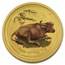 2009 Australia 1/4 oz Gold Lunar Ox BU (SII, Colorized)