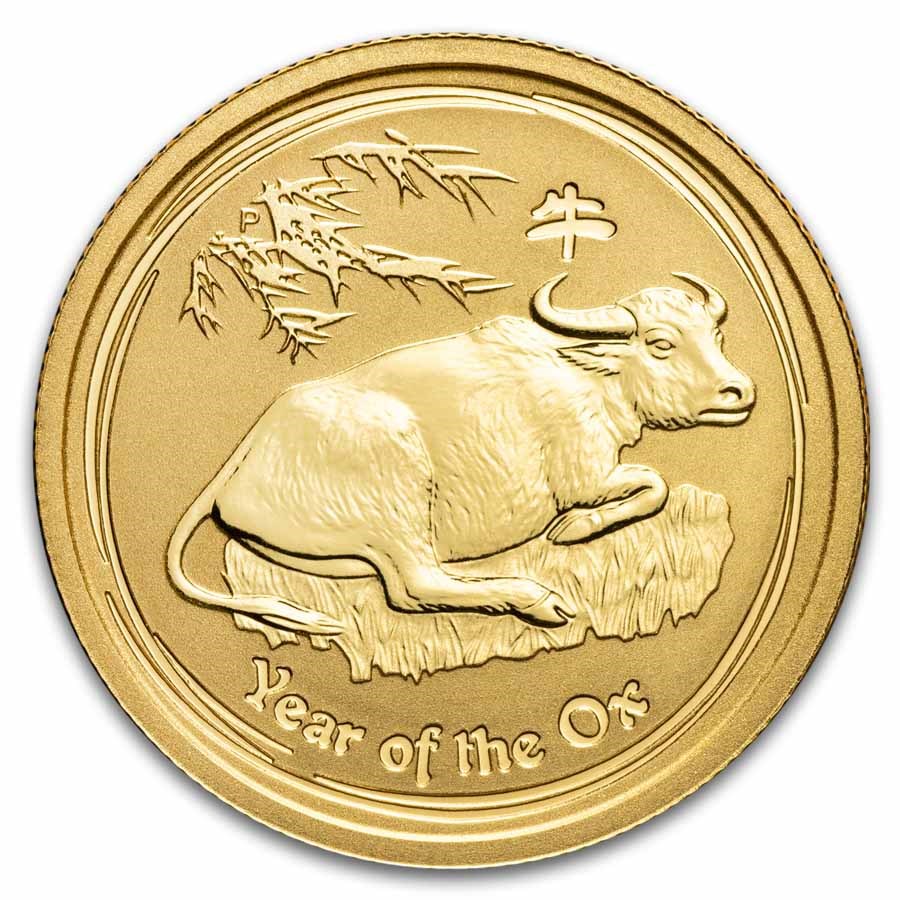 2009 Australia 1/4 oz Gold Lunar Year of the Ox BU (RAM)