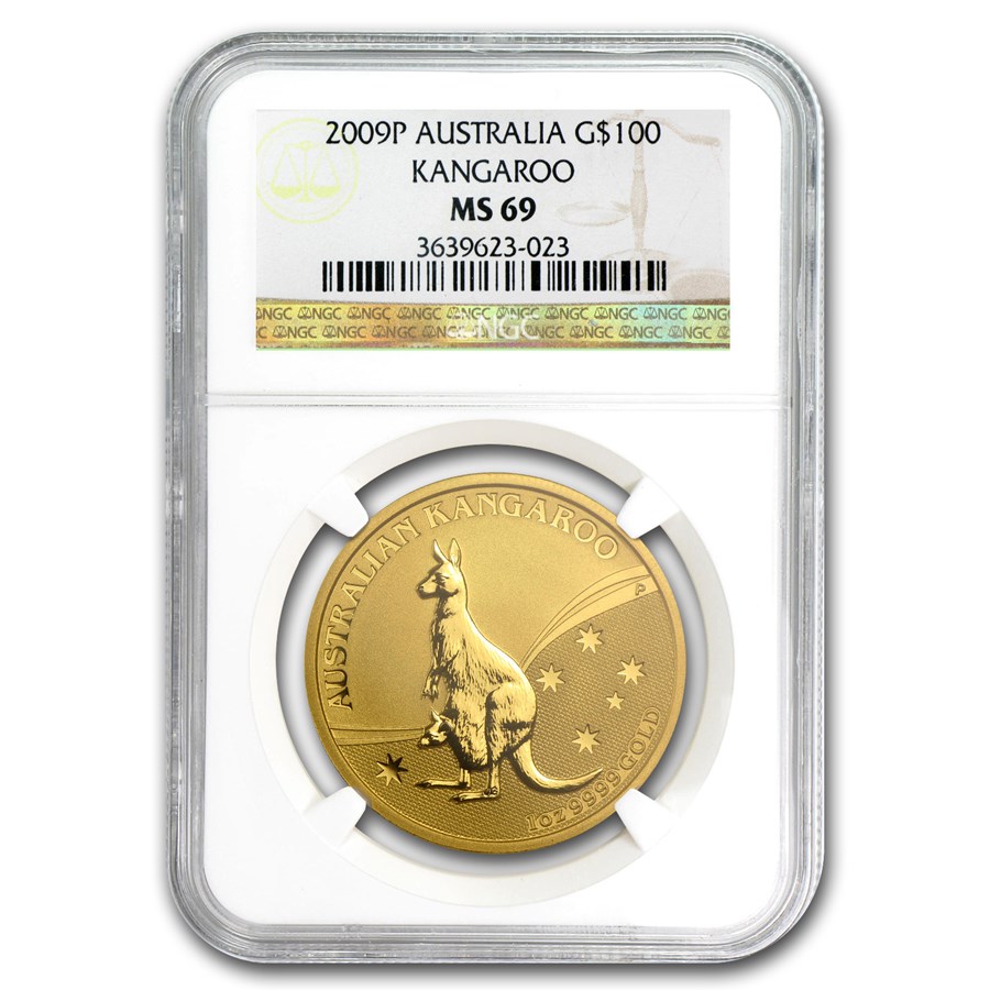 2009 Australia 1 oz Gold Kangaroo MS-69 NGC