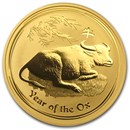 2009 Australia 1 oz Gold Lunar Ox BU (Series II)