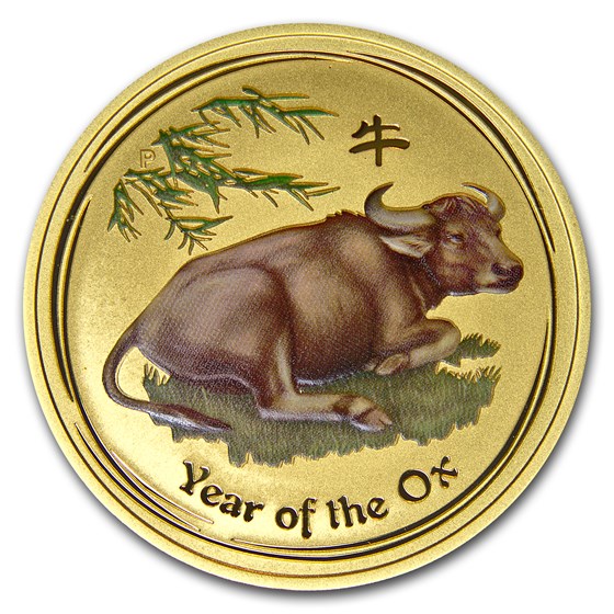 2009 Australia 1 oz Gold Lunar Ox BU (SII, Colorized) 2009 Australia 1 oz Gold Lunar Ox BU (SII, Colorized)