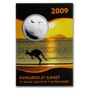 2009 Australia 1 oz Silver Kangaroo at Sunset F12 (Display Card)