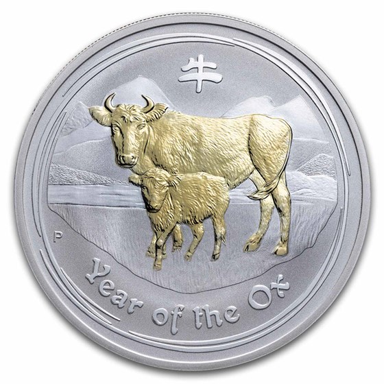 2009 Australia 1 oz Silver Ox BU (Series II, Gilded, In Capsule) 2009 Australia 1 oz Silver Ox BU (Series II, Gilded, In Capsule)